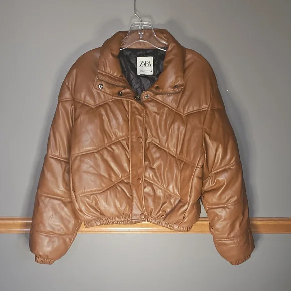 Zara Women's Caramel Puffer Jacket - Picture 1 of 3